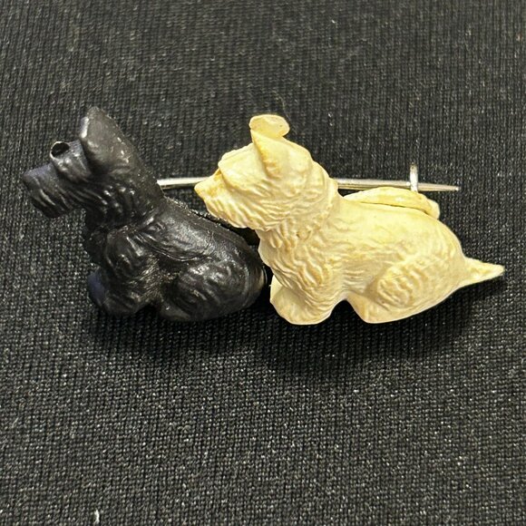 Vintage Scottie Westie Dog Brooch - Picture 1 of 3